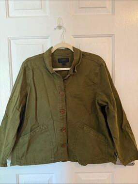J. Crew Olive Utility Jacket with Patch Pockets